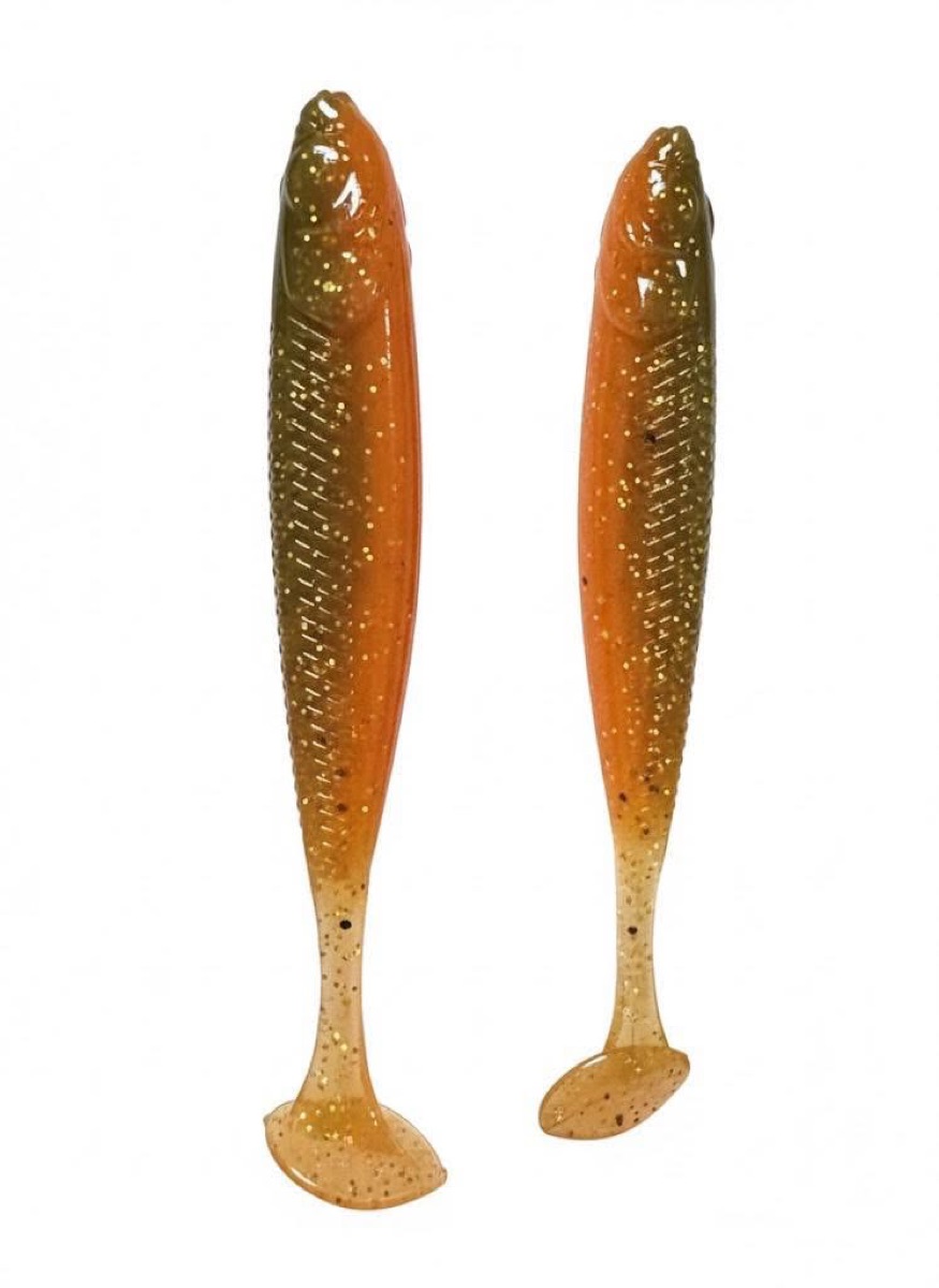 WiCo Fishing custom paddle tail swimbait in copper gold